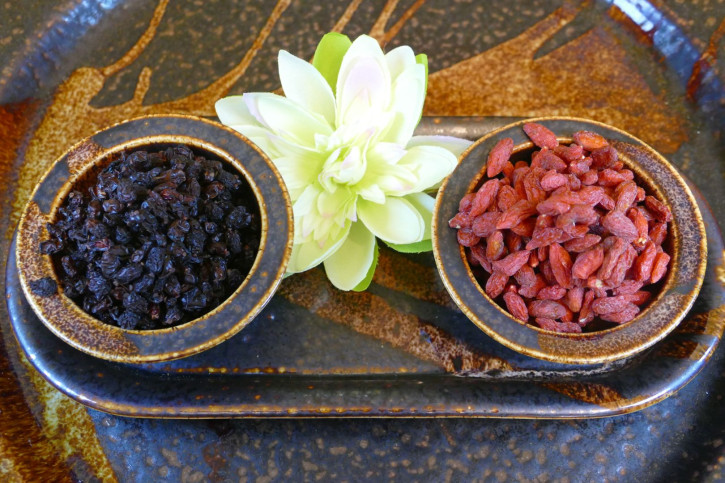 Goji-Beeren, (Wofsbeere), unbehandelt, ungeschwefelt 80g (Bild rechte Seite)